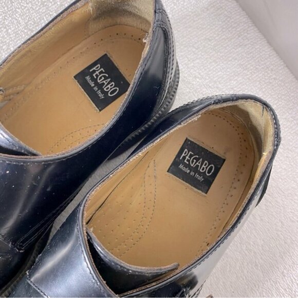 Vintage Pegabo Black Leather Monk Strap Dress Shoes 40 main image 11